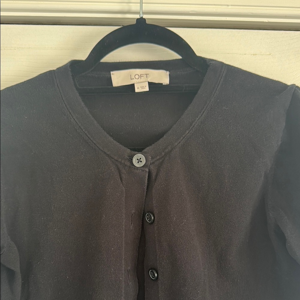 Black Button-Up Cardigan - Picture 2 of 4